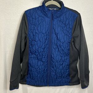 Duluth Trading Co Jacket Women’s L Gray/Blue Quilted Full Zip Pockets Thinsulate